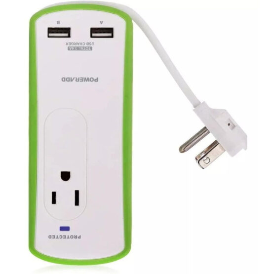 Philips Power Multiplier, Mini Portable Travel Surge Protector with Dual USB - Imagen 3