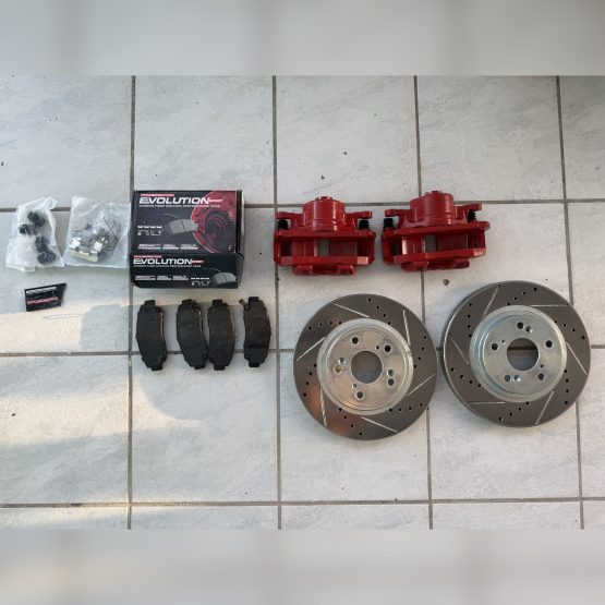Rotores frontales PowerStop y Caliper Delantero con Pads de frenos delanteros
